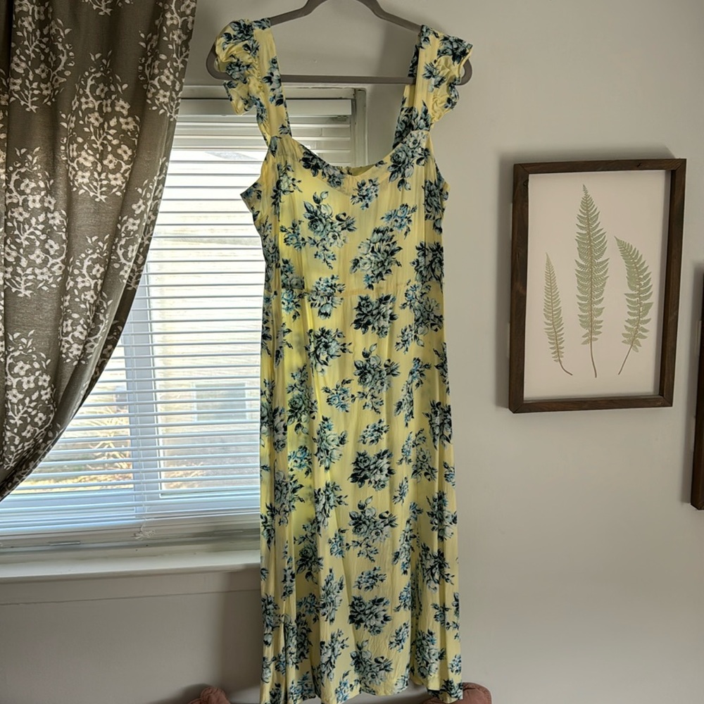 Yellow and blue loft dress - perfect for communions, christenings, baptisms